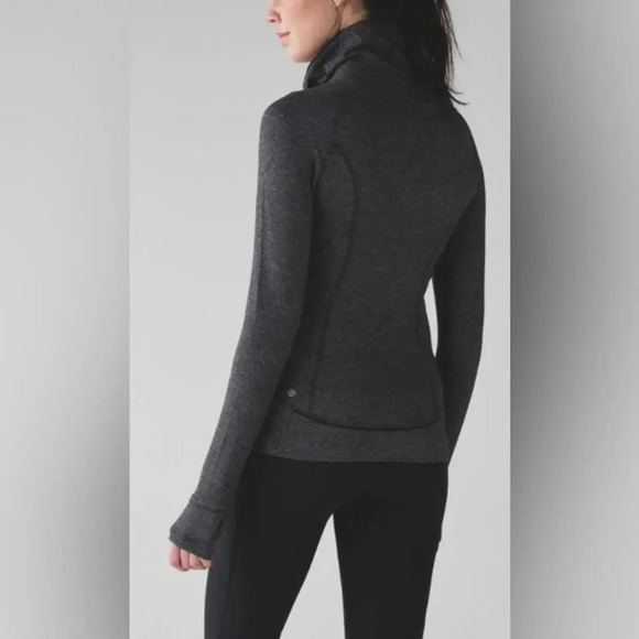 Lululemon Think Fast Pullover Heathered Herringbone Black Size 6 - Picture 3 of 9